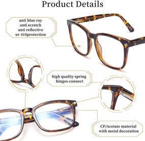 img 1 attached to 👓 JO Progressive Multifocus Reading Glasses Square Blue Light Blocking Glasses – Enhance Reading with No Line Multifocal Readers & Reduce Eye Strain