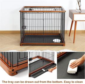 img 1 attached to Versatile Wooden Pet Crate: Open Top Dog Cage Kennel with Tray, Escape-Prevent Locks - Ideal for Medium and Small Dogs, Indoor/Outdoor Pet Playpen - Brown Wood