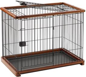 img 4 attached to Versatile Wooden Pet Crate: Open Top Dog Cage Kennel with Tray, Escape-Prevent Locks - Ideal for Medium and Small Dogs, Indoor/Outdoor Pet Playpen - Brown Wood