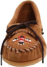 img 3 attached to Adorable Minnetonka Thunderbird Toddler Little Brown Girls' Shoes and Flats – Comfort and Style in One!