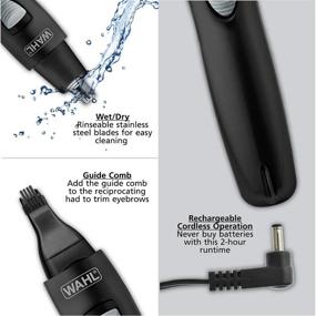 img 2 attached to 🔌 Wahl Deluxe Rechargeable 2-in-1 Detailer: Perfect for Ears, Nose & Eyebrows - Model 9865-333