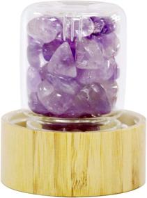 img 3 attached to 💎 Crystalline Water: BPA-Free Glass Bottle Infused with Rose and Amethyst Quartz Healing Gem Stones, Includes Eco-Friendly Bamboo Sleeve!