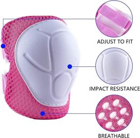 img 3 attached to 👧 KDG Kids Protective Gear Set: Knee Pads, Elbow Pads, Wrist Guards - 6 in 1 for Skating, Cycling, Rollerblading, and More