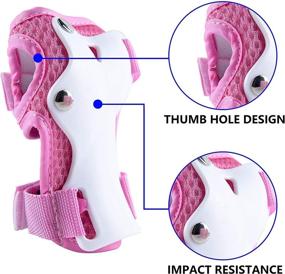 img 2 attached to 👧 KDG Kids Protective Gear Set: Knee Pads, Elbow Pads, Wrist Guards - 6 in 1 for Skating, Cycling, Rollerblading, and More