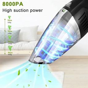 img 2 attached to 🔌 Fiercewolf Cordless Handheld Vacuum Cleaner: 8000PA Strong Suction, 120W Powerful, Lightweight & Rechargeable - Ideal for Home and Car Cleaning, Black