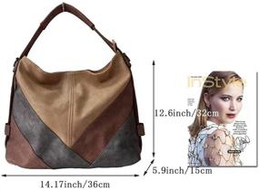 img 3 attached to 👜 Сумки и кошельки Chikencall Classic Colorblock Multicolor Patchwork для женщин - серия сумок Hobo Bag