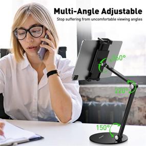 img 3 attached to 📱 Adjustable Tablet Stand Holder by AboveTEK - Long Arm iPad Holder, Flexible and 360 Degrees Rotatable iPad Stand, Compatible with Mobile iPhone, iPad, Samsung Tab, Nintendo - Black
