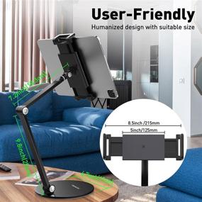 img 2 attached to 📱 Adjustable Tablet Stand Holder by AboveTEK - Long Arm iPad Holder, Flexible and 360 Degrees Rotatable iPad Stand, Compatible with Mobile iPhone, iPad, Samsung Tab, Nintendo - Black
