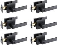 🔒 6 pack of heavy duty matte black bed/bath room door levers for privacy bathroom and interior doors with lock handles логотип