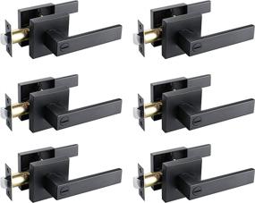 img 4 attached to 🔒 6 Pack of Heavy Duty Matte Black Bed/Bath Room Door Levers for Privacy Bathroom and Interior Doors with Lock Handles