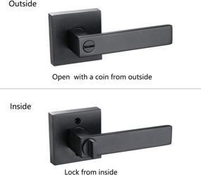 img 1 attached to 🔒 6 Pack of Heavy Duty Matte Black Bed/Bath Room Door Levers for Privacy Bathroom and Interior Doors with Lock Handles