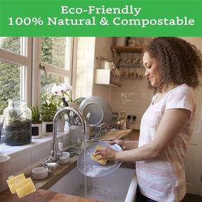 img 1 attached to 🌱 Eco-Friendly Natural Loofah Kitchen Sponges (3 Pack) - Biodegradable & Compostable Sponge for Dishes - Plant-Based Kitchen Sponge Solution