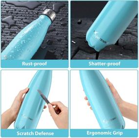 img 2 attached to 🚰 Sportneer Insulated Water Bottle Stainless Steel - Double Walled Thermal, Keeps Cold for 24 Hours, Hot for 12 Hours - Includes Bottle Brush, Ideal for Travel & Sports - 17oz / 26oz