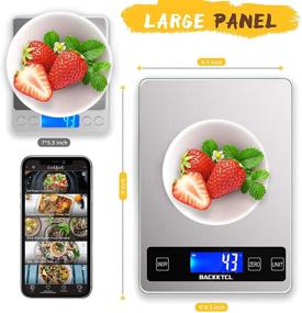 img 1 attached to 🍽️ [2021 Update] 22lb Digital Food Kitchen Scale - Multifunctional Weight Measuring Grams and Ounces - Perfect for Cooking and Baking - Precisely Graduates 1g/0.1oz - Durable Stainless Steel and Tempered Glass Design