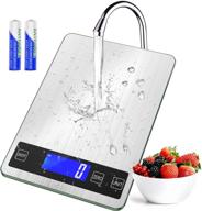 🍽️ [2021 update] 22lb digital food kitchen scale - multifunctional weight measuring grams and ounces - perfect for cooking and baking - precisely graduates 1g/0.1oz - durable stainless steel and tempered glass design logo