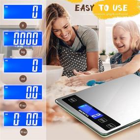 img 2 attached to 🍽️ [2021 Update] 22lb Digital Food Kitchen Scale - Multifunctional Weight Measuring Grams and Ounces - Perfect for Cooking and Baking - Precisely Graduates 1g/0.1oz - Durable Stainless Steel and Tempered Glass Design