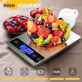 img 3 attached to 🍽️ [2021 Update] 22lb Digital Food Kitchen Scale - Multifunctional Weight Measuring Grams and Ounces - Perfect for Cooking and Baking - Precisely Graduates 1g/0.1oz - Durable Stainless Steel and Tempered Glass Design