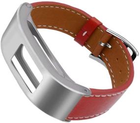 img 1 attached to 👑 DuiGong Garmin Vivofit 3 Replacement Bands: Brown Leather Strap with Silver Stainless Steel Hardware - Enhance Your Style and Comfort!