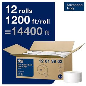 img 3 attached to 🧻 Tork Mini Jumbo Toilet Paper Roll, White, Advanced, 1-Ply, 12 x 1200 feet, 12013903