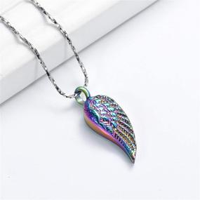 img 2 attached to 🕊️ Guardian Angel Wings Cremation Jewelry Pendant - Stainless Steel Keepsake Memorial Urn Necklace for Human and Pets