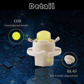 img 1 attached to 💡 QasimLED F10 COB B8.4D Dashboard Light Bulb Pack - 10 White Car Interior Lights