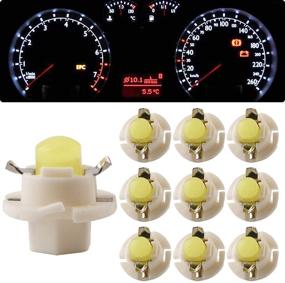 img 4 attached to 💡 QasimLED F10 COB B8.4D Dashboard Light Bulb Pack - 10 White Car Interior Lights