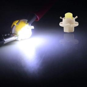 img 3 attached to 💡 QasimLED F10 COB B8.4D Dashboard Light Bulb Pack - 10 White Car Interior Lights