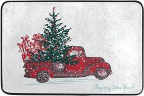 img 4 attached to 🚀 Festive Merry Christmas Red Truck Door Mat: Winter Wonderland Xmas Tree, Snowflake Bath and Floor Mat - Indoor/Outdoor, Non-Slip Welcome Mats - Home Decor (23.6 x 15.7 inch)