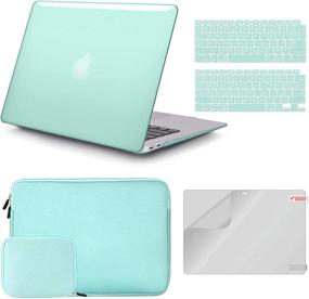 img 4 attached to 📦 iCasso MacBook Air 13 inch Case 2020 2019 2018 A2337 M1/A2179/A1932, Hard Shell Case, Sleeve, Screen Protector, Keyboard Cover - Mint Green + Small Bag