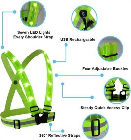 img 2 attached to 🌟 Atlecko 360° Rechargeable LED Reflective Vest & Belt - High Visibility for Running, Cycling, Hiking - Safe & Comfortable - Bright Lights, Long Battery Life - Ideal for Night Activities