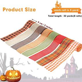 img 4 attached to 🍂 Enhance Your Autumn Harvest with 8 Rolls of 32 Yards Fall Theme Ribbon - Thanksgiving Wired Edge Ribbon Roll in Buffalo Plaid Pattern for Stunning Autumn Decorations