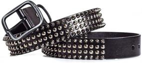 img 1 attached to 👨 Men's Spiked Leather Belt: Black Stylish Accessory for Men