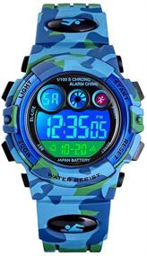 img 4 attached to 🌈 PASNEW Kids Watch: Waterproof Sport Camouflage Watch with Colorful LED Backlight - Perfect for Children Aged 7 and Over