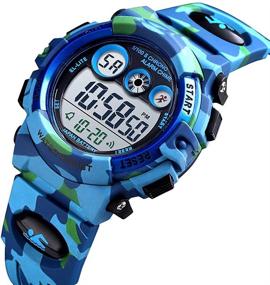 img 3 attached to 🌈 PASNEW Kids Watch: Waterproof Sport Camouflage Watch with Colorful LED Backlight - Perfect for Children Aged 7 and Over