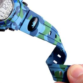 img 2 attached to 🌈 PASNEW Kids Watch: Waterproof Sport Camouflage Watch with Colorful LED Backlight - Perfect for Children Aged 7 and Over