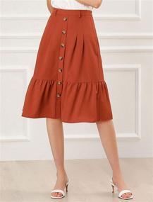 img 2 attached to Allegra Women's Vintage Waisted Buttoned Skirt - Trendy Clothing for Women