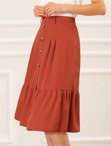 img 3 attached to Allegra Women's Vintage Waisted Buttoned Skirt - Trendy Clothing for Women