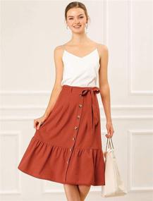 img 1 attached to Allegra Women's Vintage Waisted Buttoned Skirt - Trendy Clothing for Women