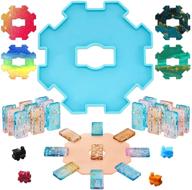 🎯 versatile domino bracket epoxy resin mold: perfect for mexican train hub, domino stand & train centerpiece crafts – high-quality silicone domino epoxy mold for stunning jewelry & diy making supplies logo