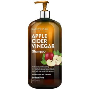 img 4 attached to MAJESTIC PURE Apple Cider Vinegar Shampoo - Enhances Luster &amp; Soothes Irritated Scalp, Controls Dandruff &amp; Frizz - Sulfate Free, Ideal for All Hair Types, Men and Women - 16 fl oz