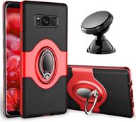 esamcore red ring holder kickstand case with 📱 dashboard magnetic phone car mount for samsung galaxy s8 logo