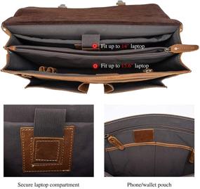 img 2 attached to 💼 Polare 16" Full Grain Leather Messenger Bag: Premium YKK Zippers for Men's Laptop, Work, and Briefcase Needs