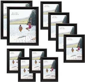 img 4 attached to 🖼️ MCS 10pc Multi Pack Picture Frame Value Set - 2x 8x10 in, 4x 5x7 in, 4x 4x6 in, Black (65508)