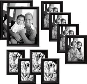 img 3 attached to 🖼️ MCS 10pc Multi Pack Picture Frame Value Set - 2x 8x10 in, 4x 5x7 in, 4x 4x6 in, Black (65508)