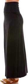 img 2 attached to 👗 Solid Maxi Skirt for Regular to Plus Size Women - Azules Rayon Span