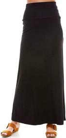 img 4 attached to 👗 Solid Maxi Skirt for Regular to Plus Size Women - Azules Rayon Span