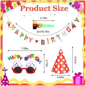 img 2 attached to 🎉 Marspark Birthday Party Hat Set: 25 Pcs with Banner, Glasses, Whistles & Cone Hats for Adults and Kids Birthday Decorations