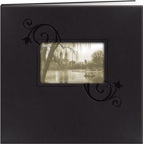 img 2 attached to 🌸 Multi-Colour Pioneer 12x12-Inch Black Floral Embossed Leatherette Post Bound Album