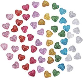 img 4 attached to 🧚 200 Pcs Sweet Heart Slime Charms Resin Flatbacks Buttons Beads for Miniature Fairy Garden Hair Accessories DIY Scrapbooking Phone Case Jewelry Making - 14x16mm