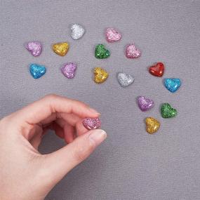 img 1 attached to 🧚 200 Pcs Sweet Heart Slime Charms Resin Flatbacks Buttons Beads for Miniature Fairy Garden Hair Accessories DIY Scrapbooking Phone Case Jewelry Making - 14x16mm